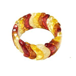V3 Jewelry Multi Color Amber Swirl Stretch Bracelet